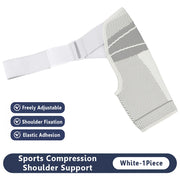 Adjustable shoulder support brace information graphic