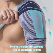 Adjustable shoulder support brace information graphic