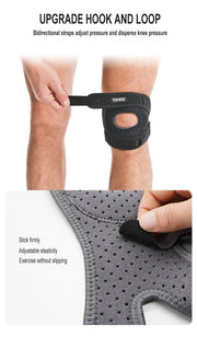 Knee brace hook-and-loop fastening detail