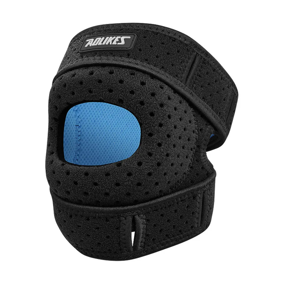 Black knee brace with contoured patella padding