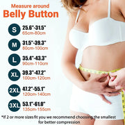 Lumbar support belt waist-measurement size guide