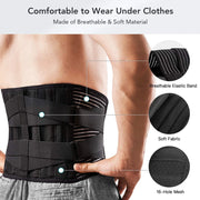 Adjustable back support belt wearing guide