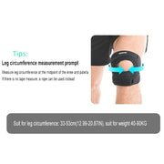 Adjustable knee brace fit measurement guide