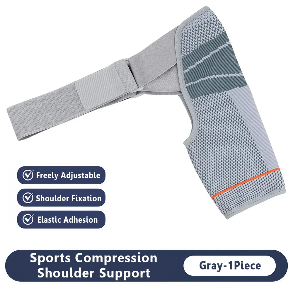 Adjustable shoulder support brace information graphic